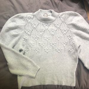 NWT grey puff sleeve sweater - M